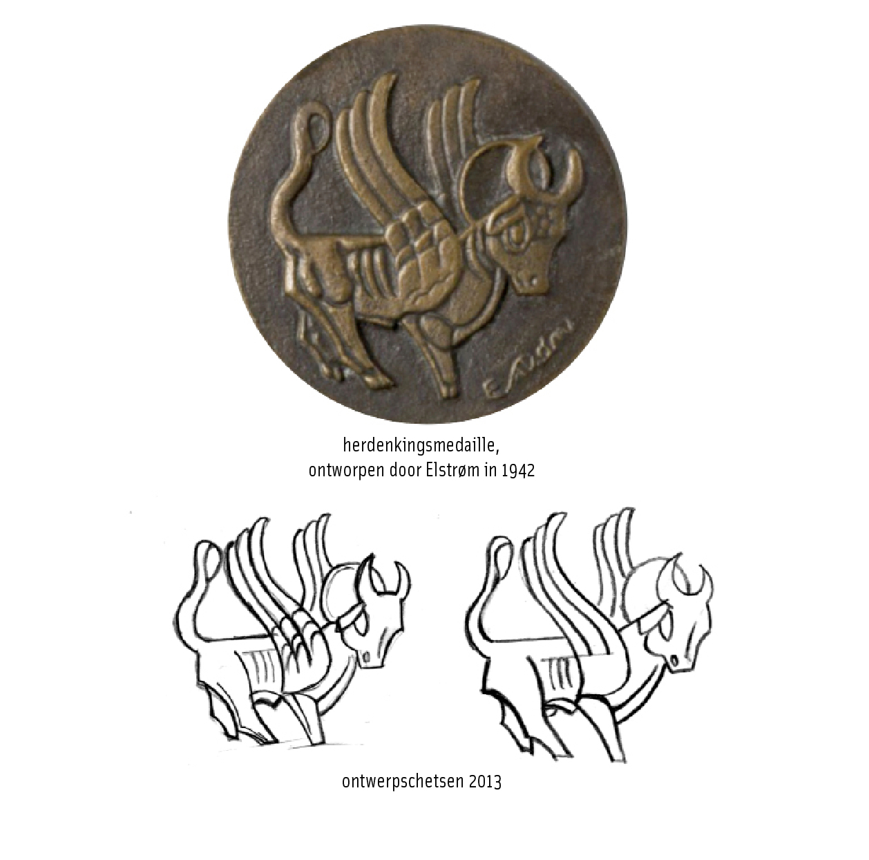 Medaille Elström + ontwerpschets 2013